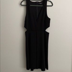EXPRESS Black Rib Cutout Dress